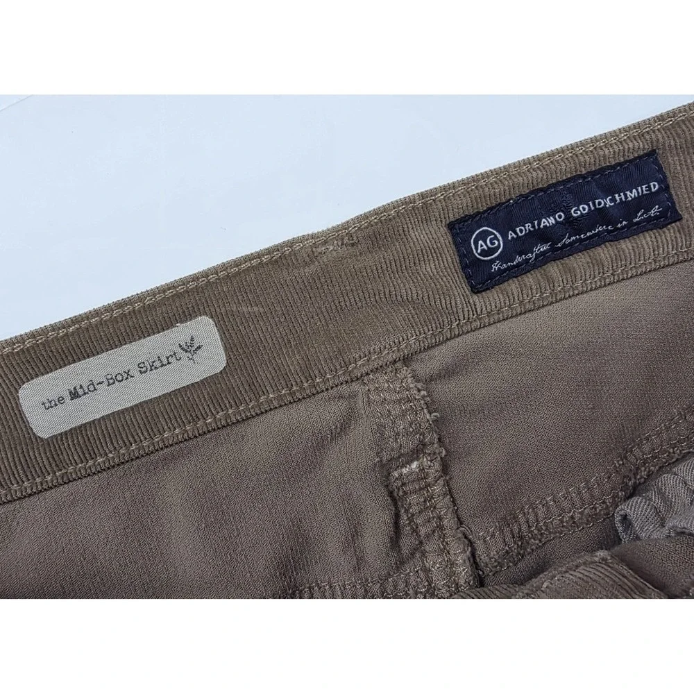 Adriano Goldschmied USA Made Brown Corduroy The Mid Box Skirt Women's Size 27x18